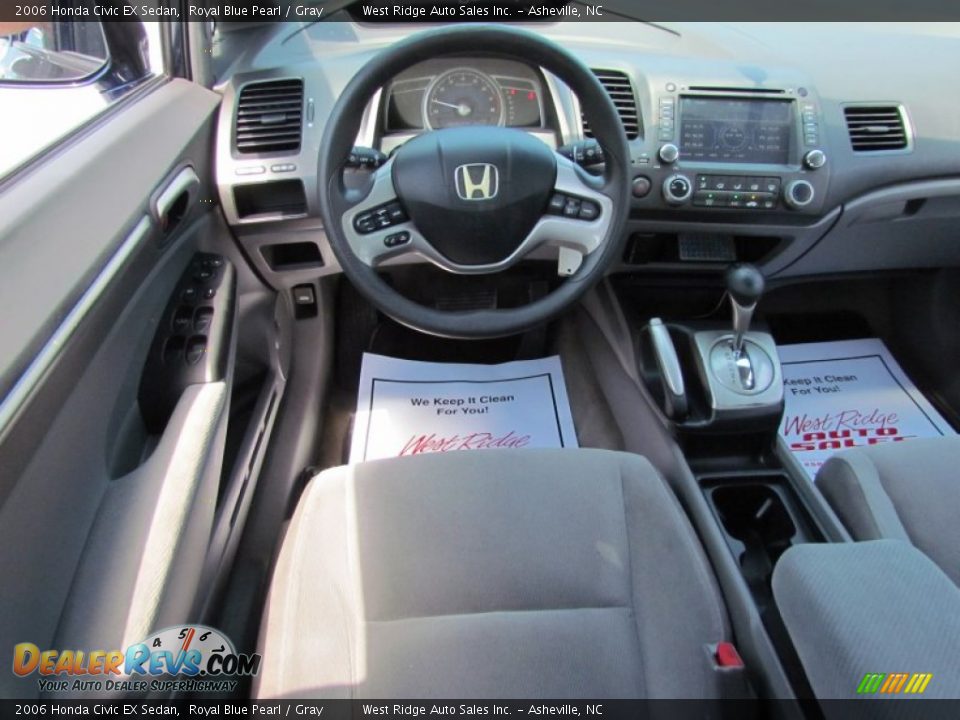 2006 Honda Civic EX Sedan Royal Blue Pearl / Gray Photo #19