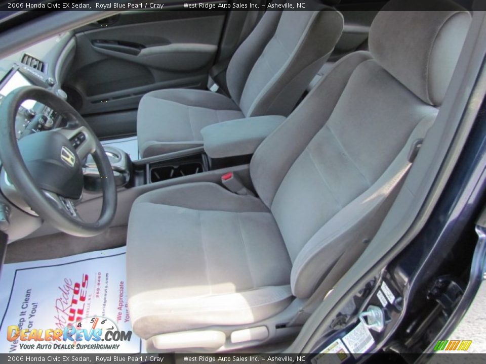 2006 Honda Civic EX Sedan Royal Blue Pearl / Gray Photo #21