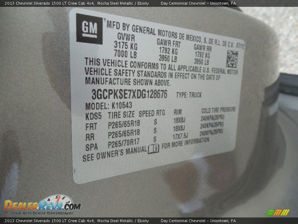 2013 Chevrolet Silverado 1500 LT Crew Cab 4x4 Mocha Steel Metallic / Ebony Photo #19