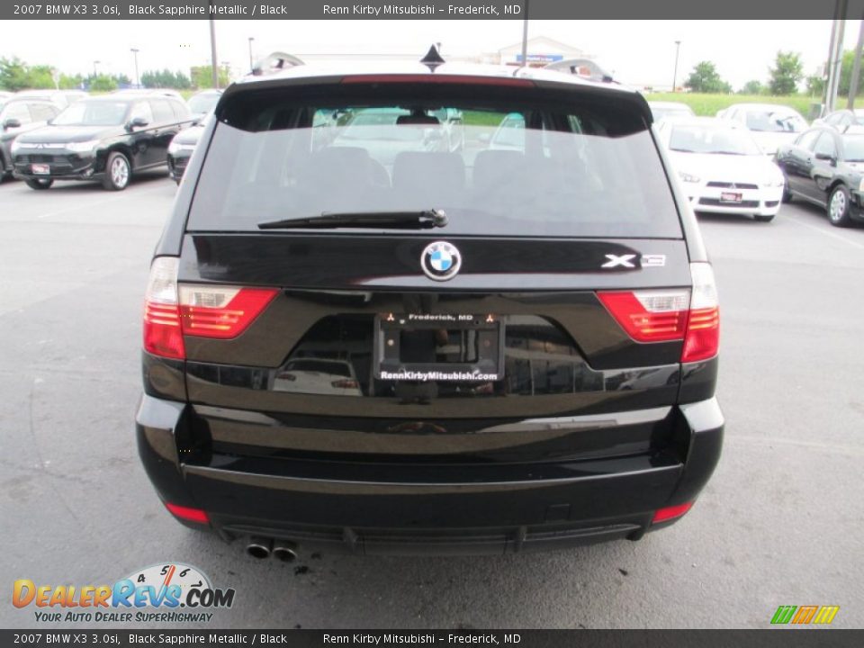2007 BMW X3 3.0si Black Sapphire Metallic / Black Photo #6