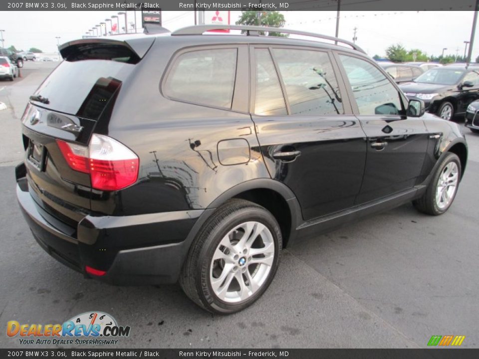 2007 BMW X3 3.0si Black Sapphire Metallic / Black Photo #7