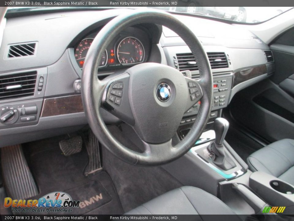 2007 BMW X3 3.0si Black Sapphire Metallic / Black Photo #11