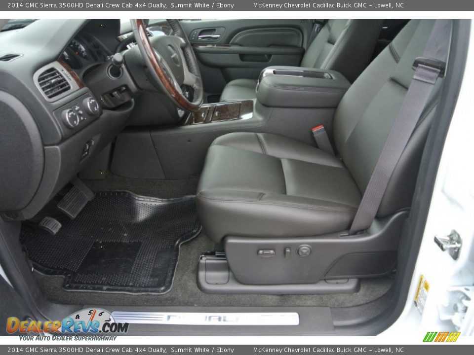 Front Seat of 2014 GMC Sierra 3500HD Denali Crew Cab 4x4 Dually Photo #8