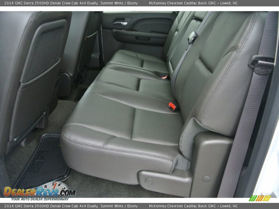 Rear Seat of 2014 GMC Sierra 3500HD Denali Crew Cab 4x4 Dually Photo #16
