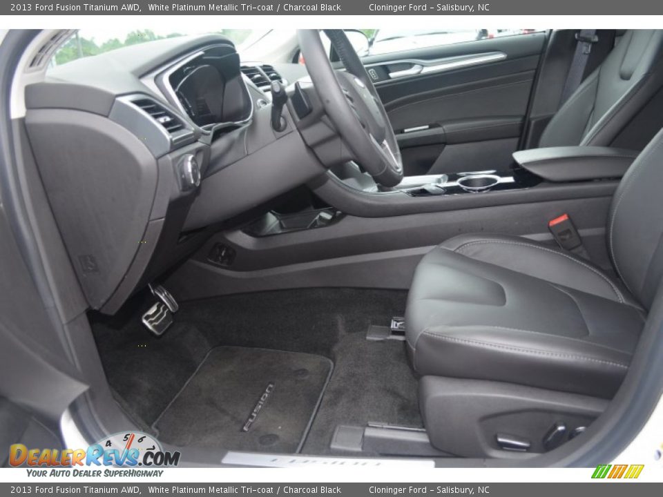 2013 Ford Fusion Titanium AWD White Platinum Metallic Tri-coat / Charcoal Black Photo #5