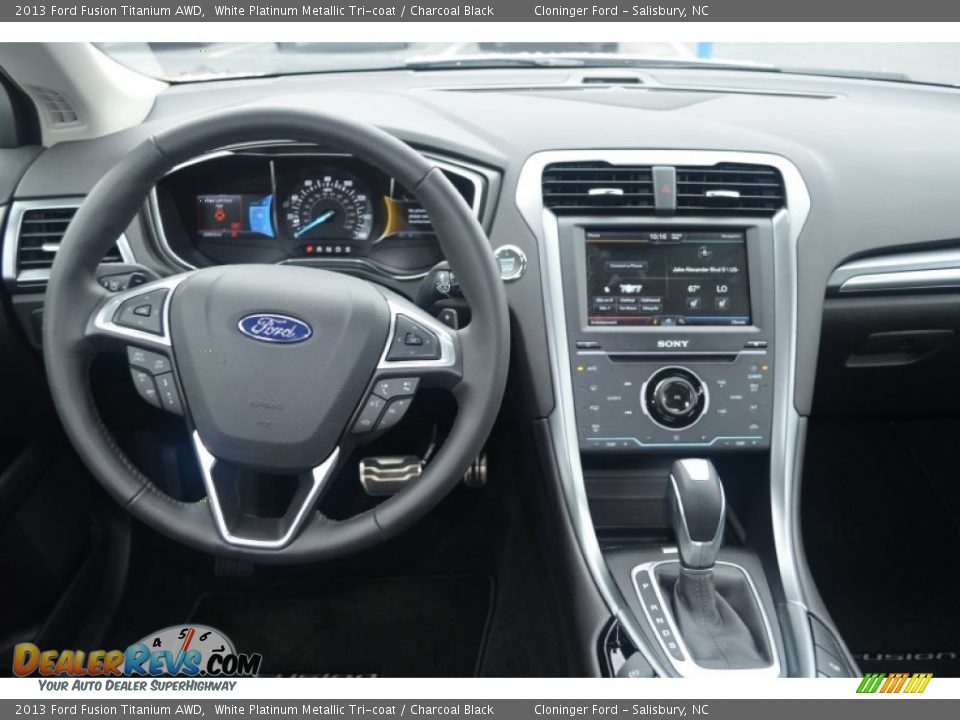 2013 Ford Fusion Titanium AWD White Platinum Metallic Tri-coat / Charcoal Black Photo #10