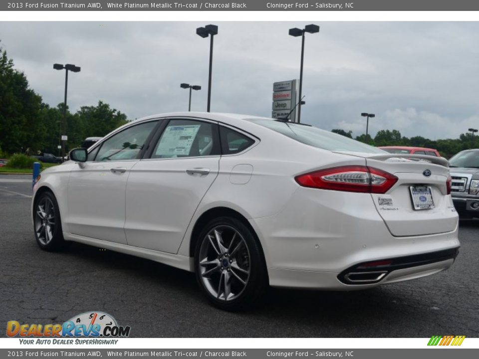 2013 Ford Fusion Titanium AWD White Platinum Metallic Tri-coat / Charcoal Black Photo #29