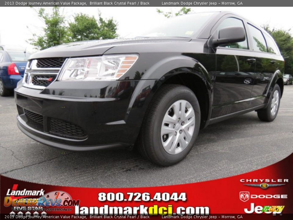 2013 Dodge Journey American Value Package Brilliant Black Crystal Pearl / Black Photo #1