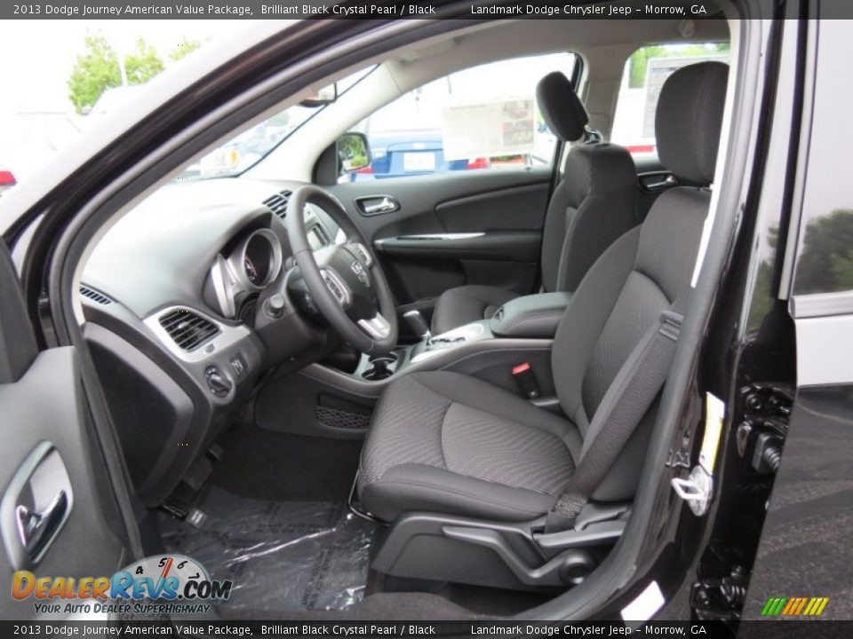 2013 Dodge Journey American Value Package Brilliant Black Crystal Pearl / Black Photo #6