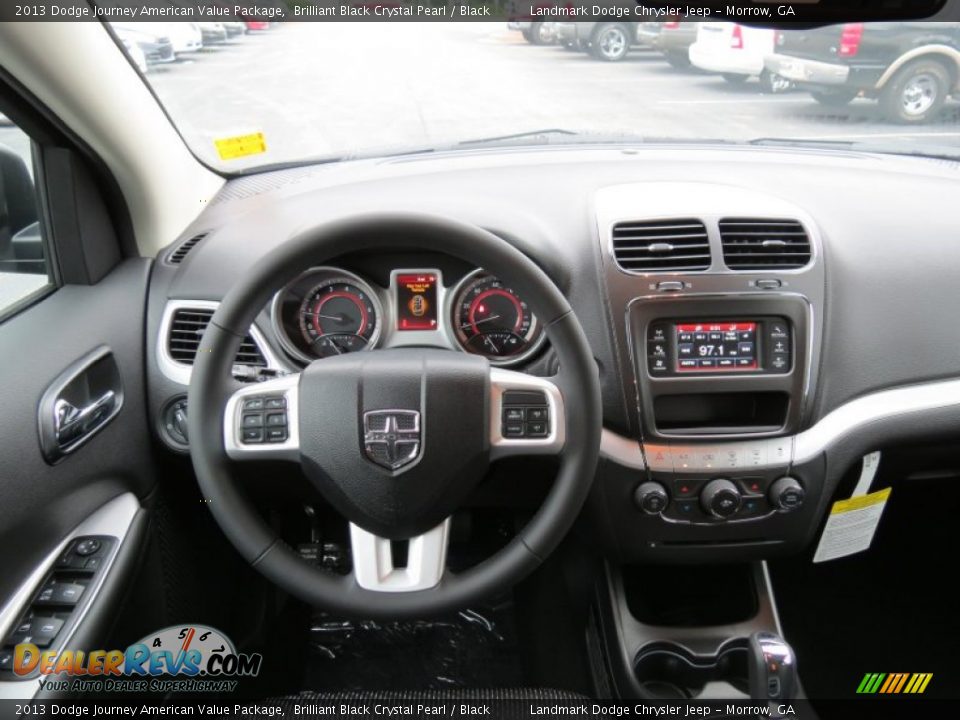 2013 Dodge Journey American Value Package Brilliant Black Crystal Pearl / Black Photo #8