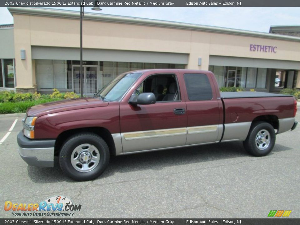 2003 Chevrolet Silverado 1500 LS Extended Cab Dark Carmine Red Metallic / Medium Gray Photo #1