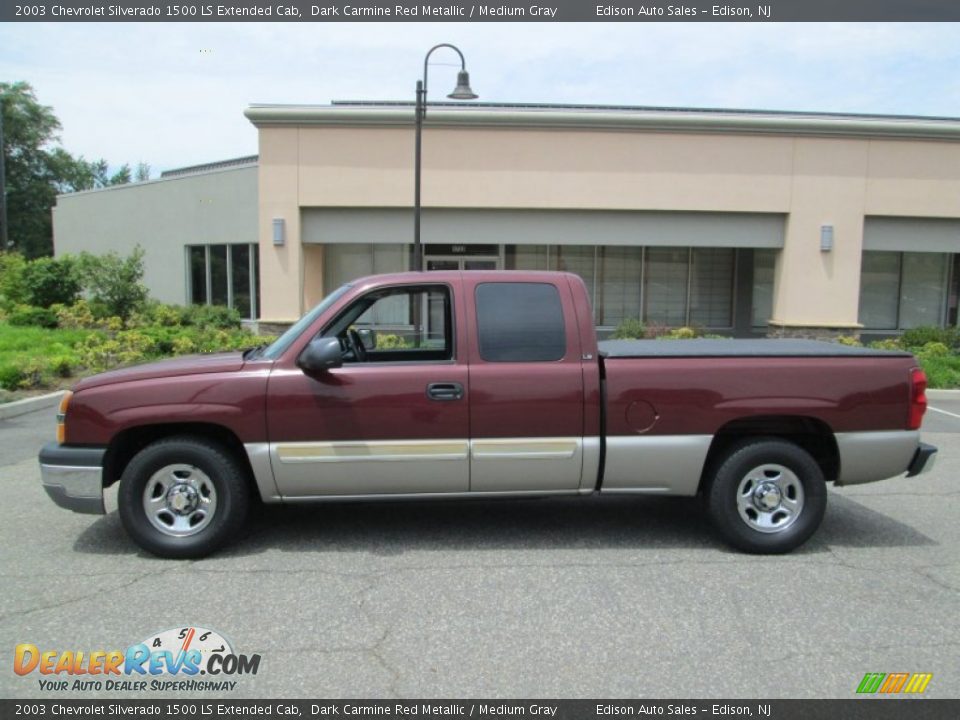 Dark Carmine Red Metallic 2003 Chevrolet Silverado 1500 LS Extended Cab Photo #2