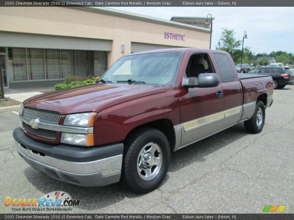 2003 Chevrolet Silverado 1500 LS Extended Cab Dark Carmine Red Metallic / Medium Gray Photo #3