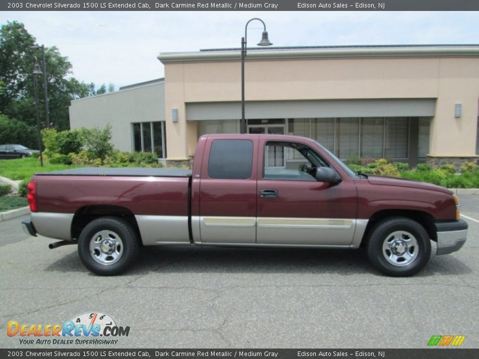 2003 Chevrolet Silverado 1500 LS Extended Cab Dark Carmine Red Metallic / Medium Gray Photo #10