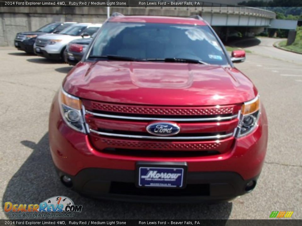 2014 Ford Explorer Limited 4WD Ruby Red / Medium Light Stone Photo #3