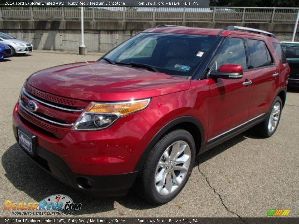 2014 Ford Explorer Limited 4WD Ruby Red / Medium Light Stone Photo #4