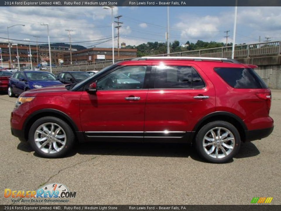 2014 Ford Explorer Limited 4WD Ruby Red / Medium Light Stone Photo #5