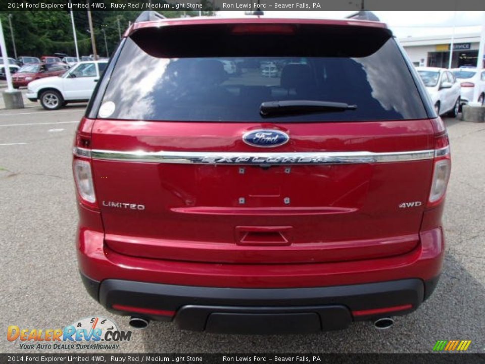 2014 Ford Explorer Limited 4WD Ruby Red / Medium Light Stone Photo #7