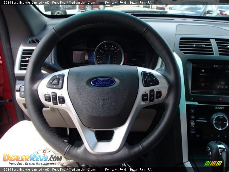 2014 Ford Explorer Limited 4WD Ruby Red / Medium Light Stone Photo #19
