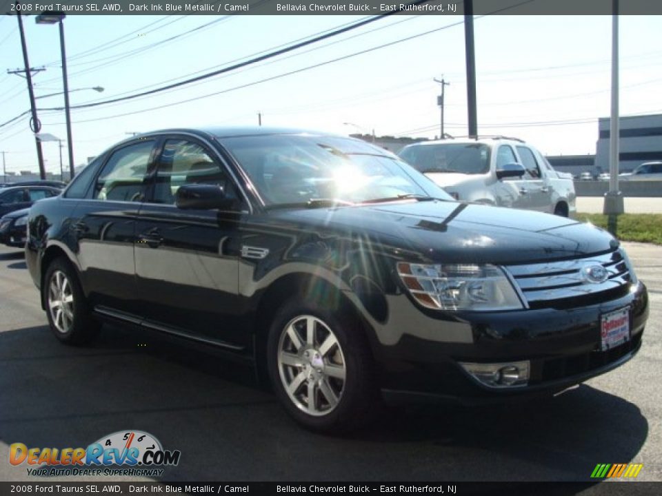 2008 Ford Taurus SEL AWD Dark Ink Blue Metallic / Camel Photo #3