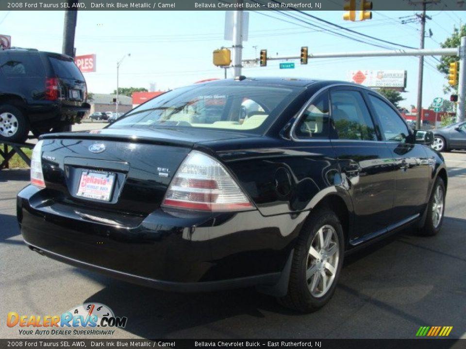 2008 Ford Taurus SEL AWD Dark Ink Blue Metallic / Camel Photo #4