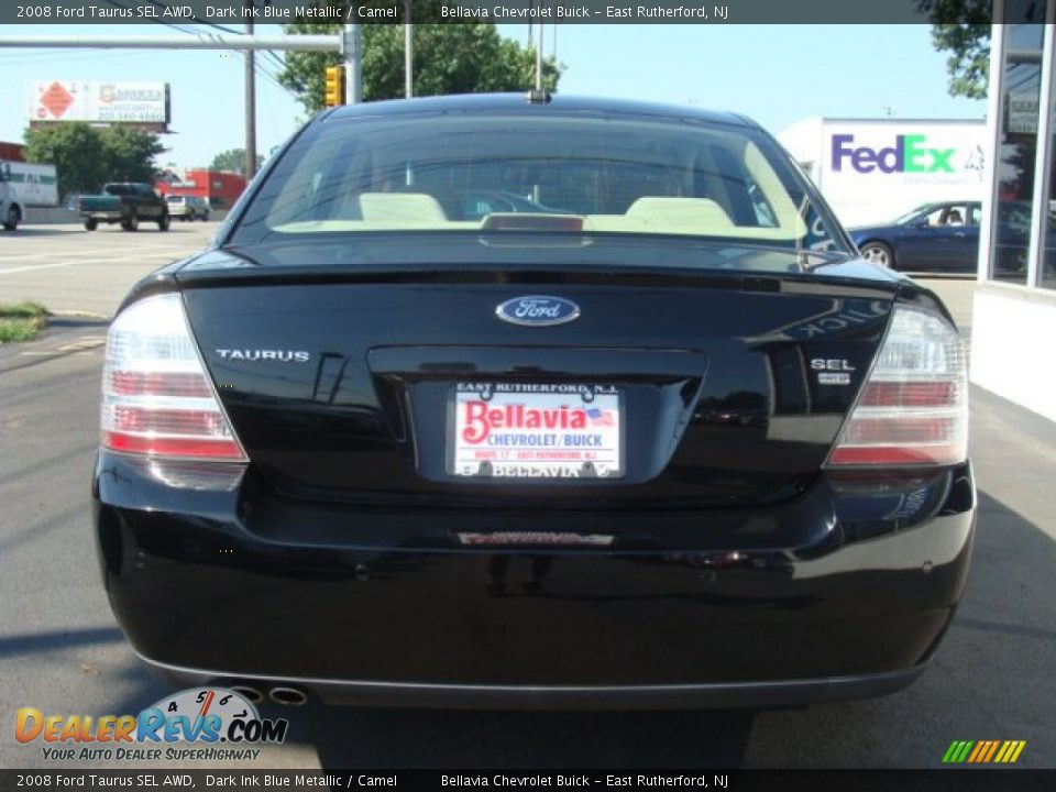 2008 Ford Taurus SEL AWD Dark Ink Blue Metallic / Camel Photo #5