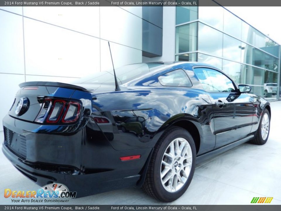 2014 Ford Mustang V6 Premium Coupe Black / Saddle Photo #2