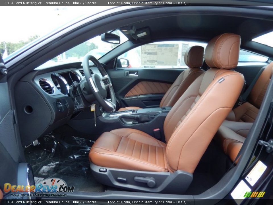 Saddle Interior - 2014 Ford Mustang V6 Premium Coupe Photo #5