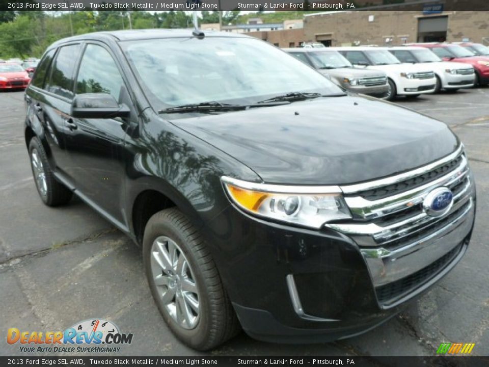 2013 Ford Edge SEL AWD Tuxedo Black Metallic / Medium Light Stone Photo #1
