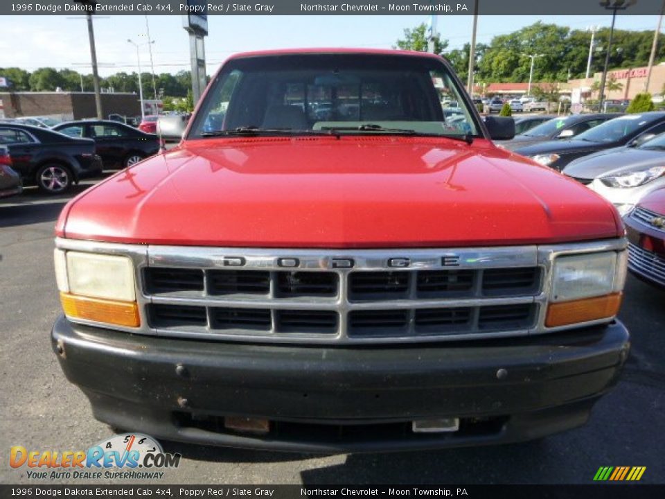 1996 Dodge Dakota Extended Cab 4x4 Poppy Red / Slate Gray Photo #6