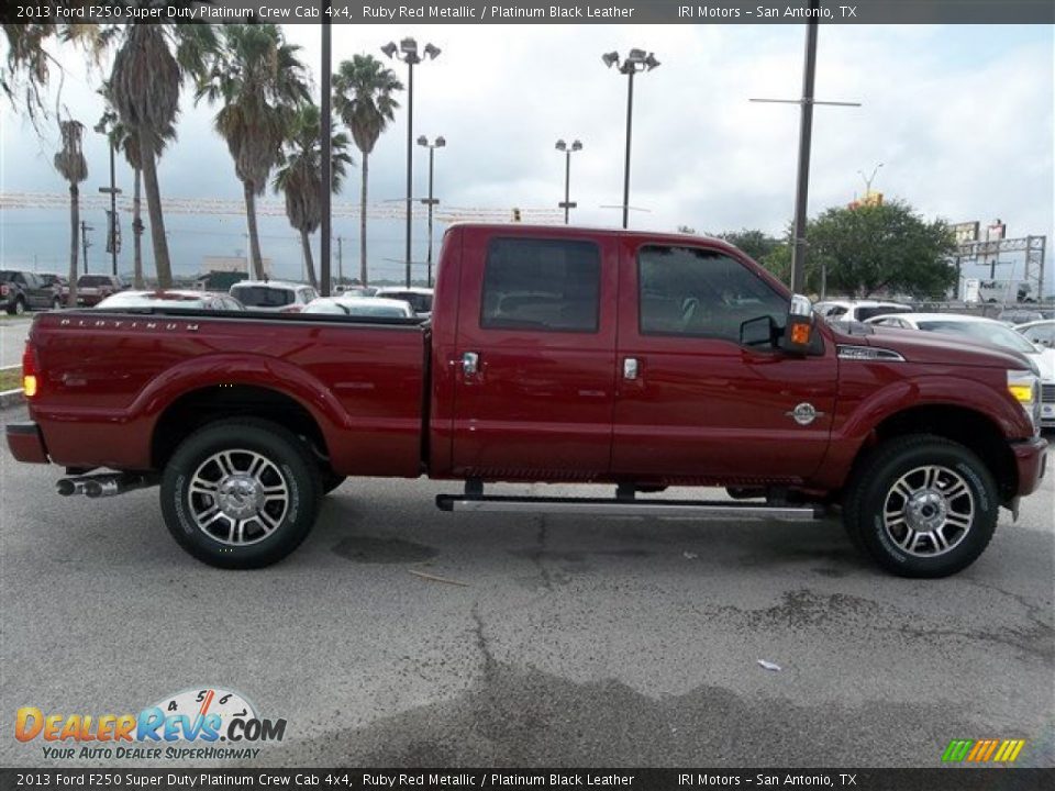 2013 Ford F250 Super Duty Platinum Crew Cab 4x4 Ruby Red Metallic / Platinum Black Leather Photo #6