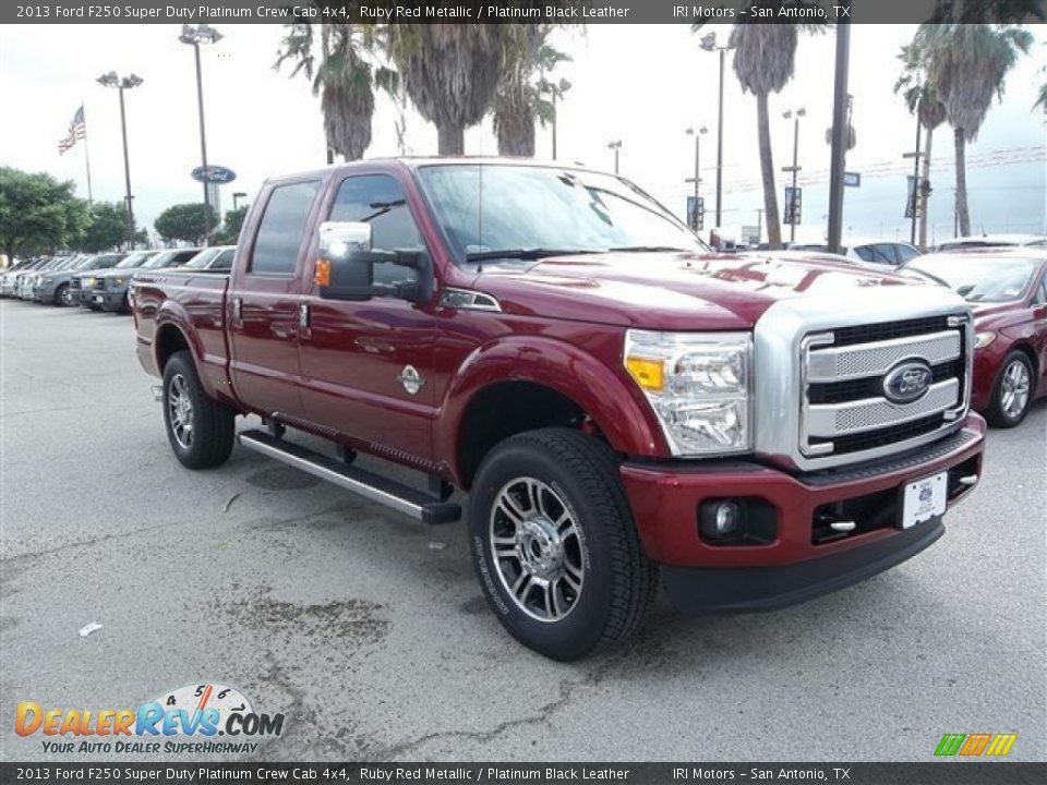 2013 Ford F250 Super Duty Platinum Crew Cab 4x4 Ruby Red Metallic / Platinum Black Leather Photo #7