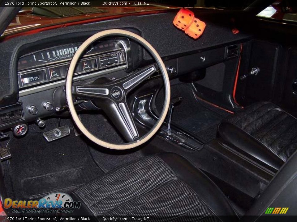 1970 Ford Torino Sportsroof Vermilion / Black Photo #5