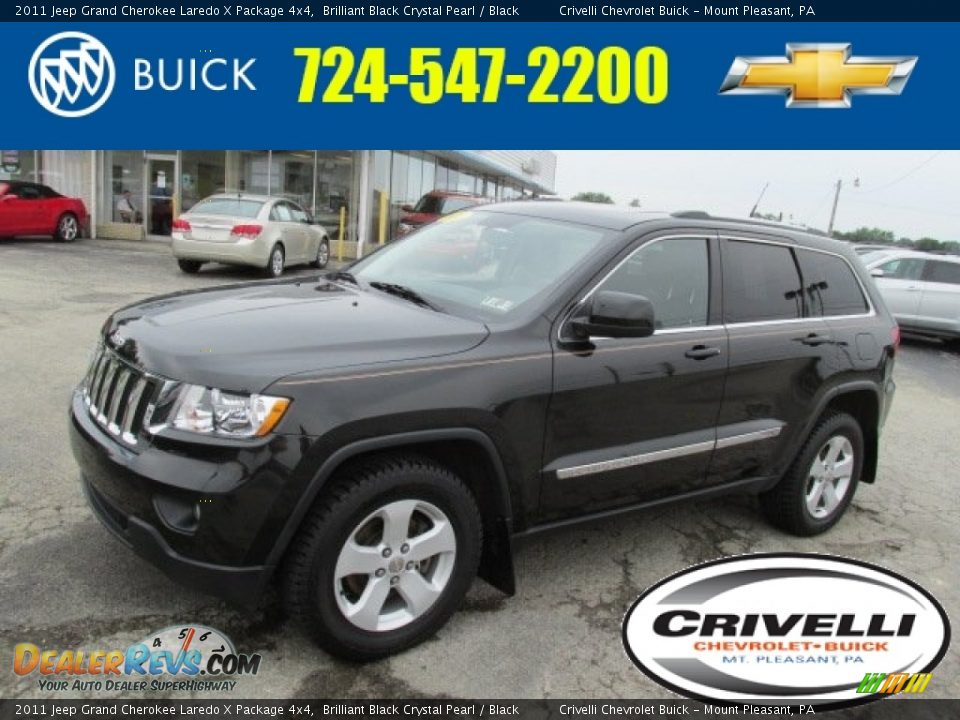 2011 Jeep Grand Cherokee Laredo X Package 4x4 Brilliant Black Crystal Pearl / Black Photo #1