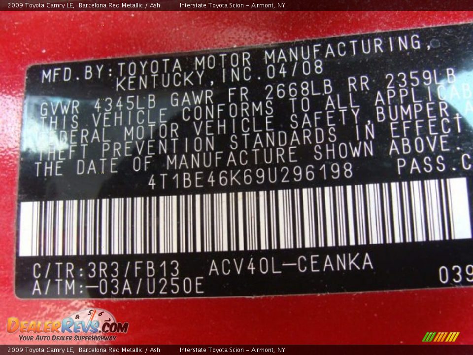 2009 Toyota Camry LE Barcelona Red Metallic / Ash Photo #26