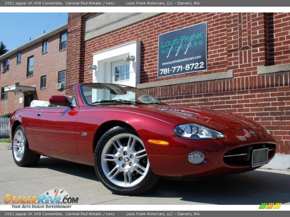 2001 Jaguar XK XK8 Convertible Carnival Red Metallic / Ivory Photo #2