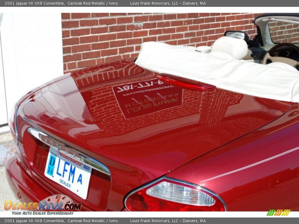 2001 Jaguar XK XK8 Convertible Carnival Red Metallic / Ivory Photo #26