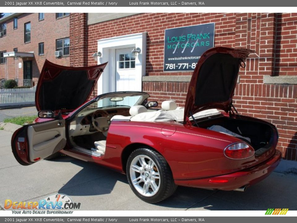 2001 Jaguar XK XK8 Convertible Carnival Red Metallic / Ivory Photo #34