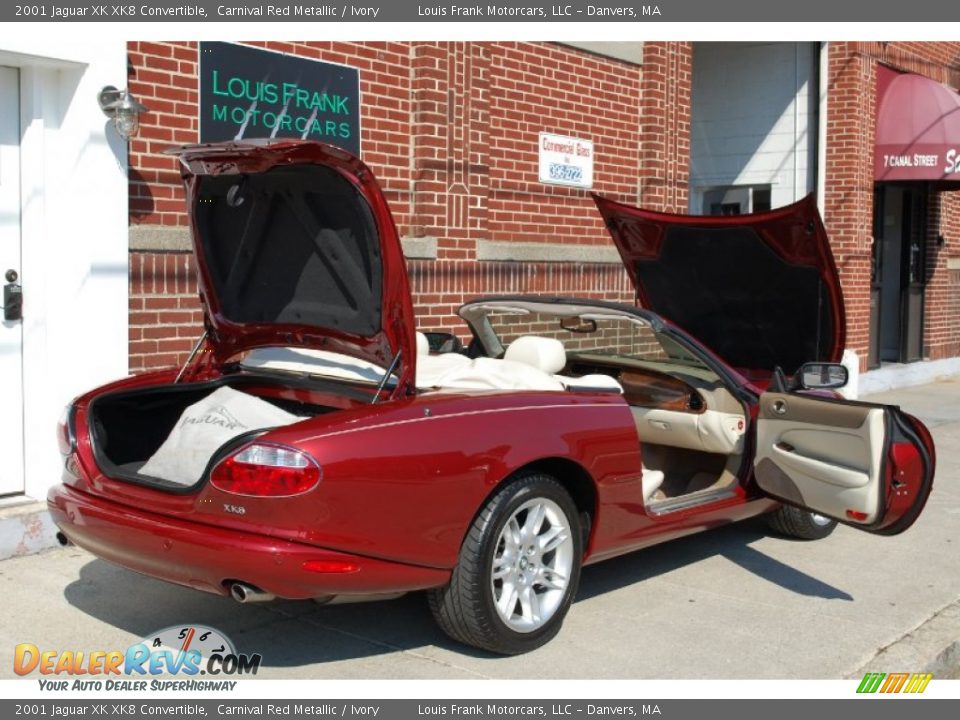 2001 Jaguar XK XK8 Convertible Carnival Red Metallic / Ivory Photo #35