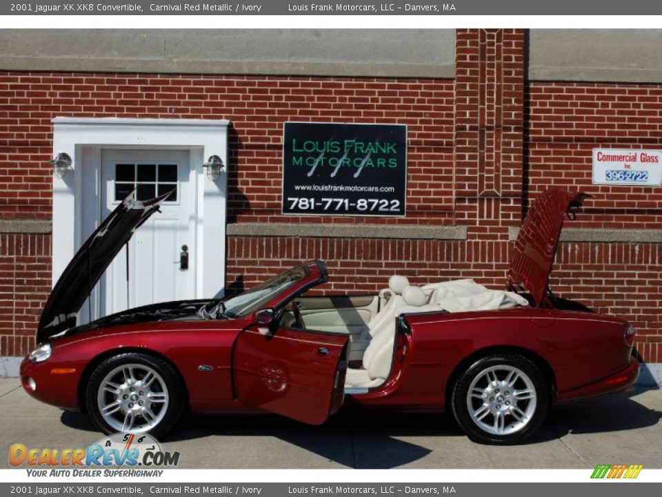 2001 Jaguar XK XK8 Convertible Carnival Red Metallic / Ivory Photo #36