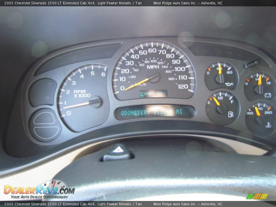 2003 Chevrolet Silverado 1500 LT Extended Cab 4x4 Light Pewter Metallic / Tan Photo #29