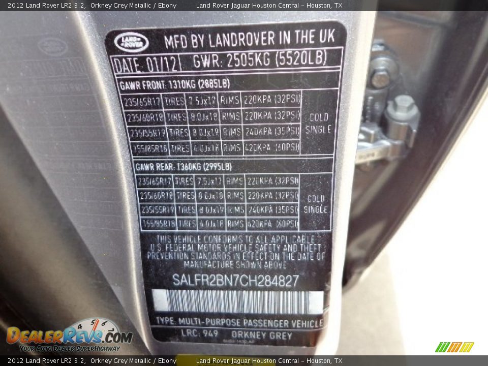 2012 Land Rover LR2 3.2 Orkney Grey Metallic / Ebony Photo #20