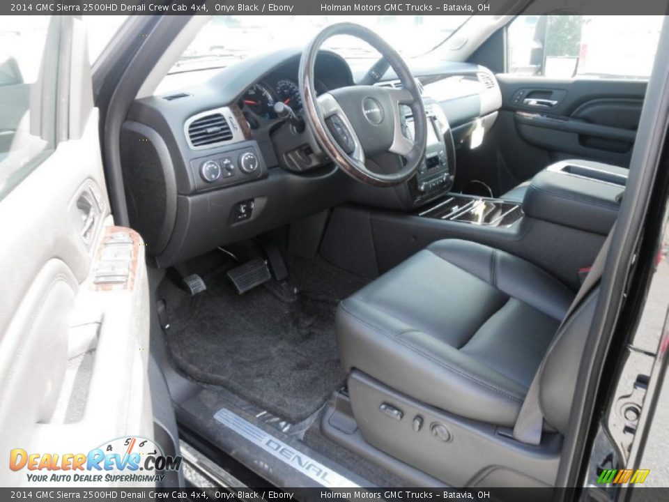 Ebony Interior - 2014 GMC Sierra 2500HD Denali Crew Cab 4x4 Photo #7