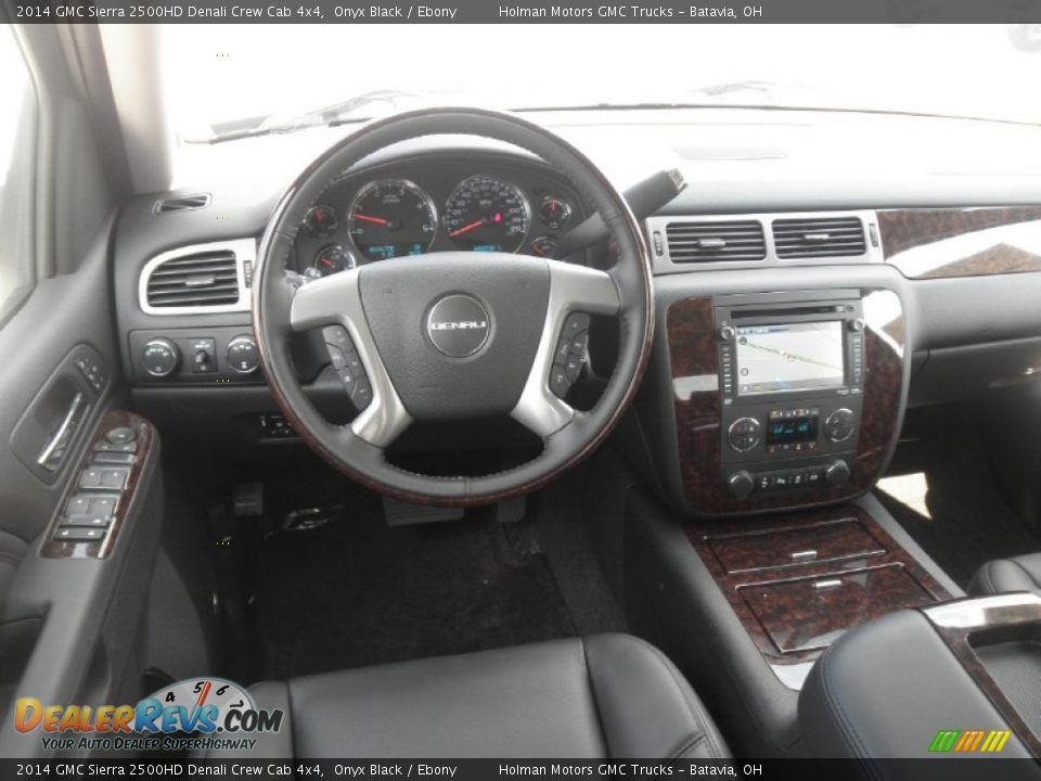 Ebony Interior - 2014 GMC Sierra 2500HD Denali Crew Cab 4x4 Photo #23