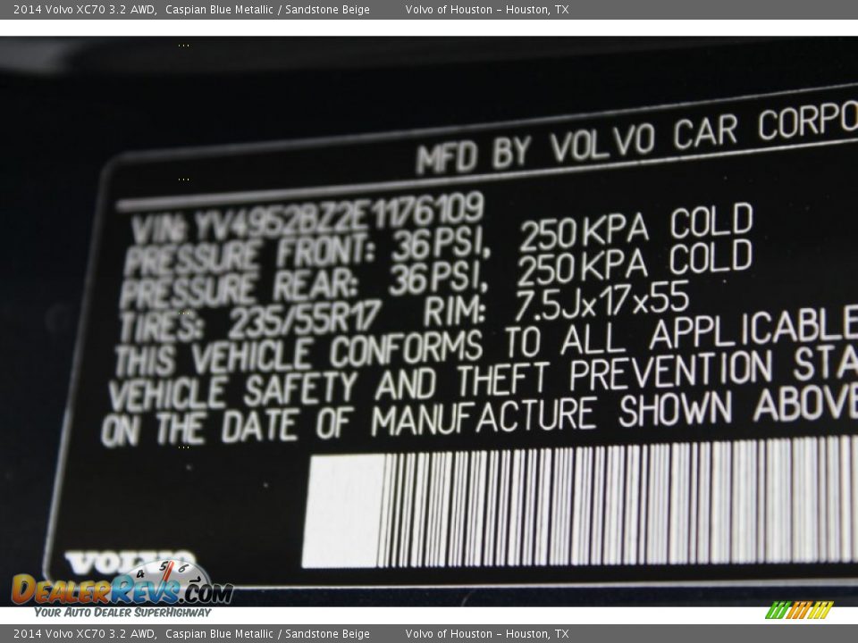 2014 Volvo XC70 3.2 AWD Caspian Blue Metallic / Sandstone Beige Photo #26