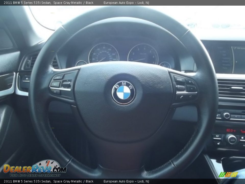 2011 BMW 5 Series 535i Sedan Space Gray Metallic / Black Photo #22