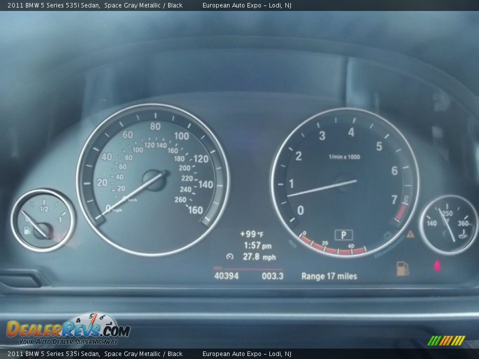 2011 BMW 5 Series 535i Sedan Space Gray Metallic / Black Photo #27