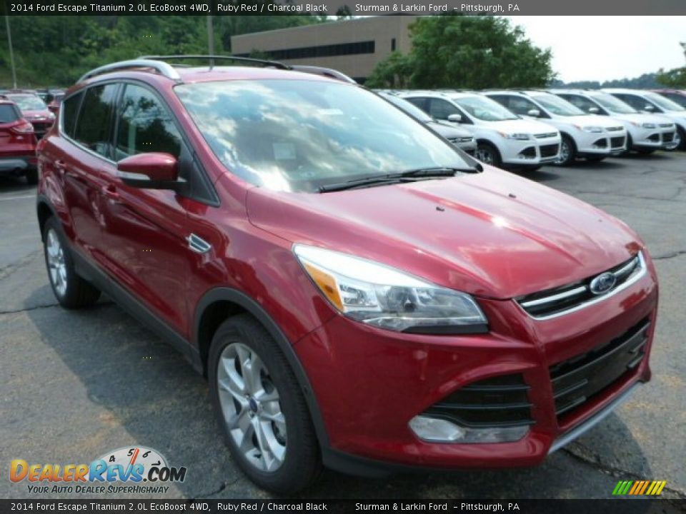 2014 Ford Escape Titanium 2.0L EcoBoost 4WD Ruby Red / Charcoal Black Photo #1