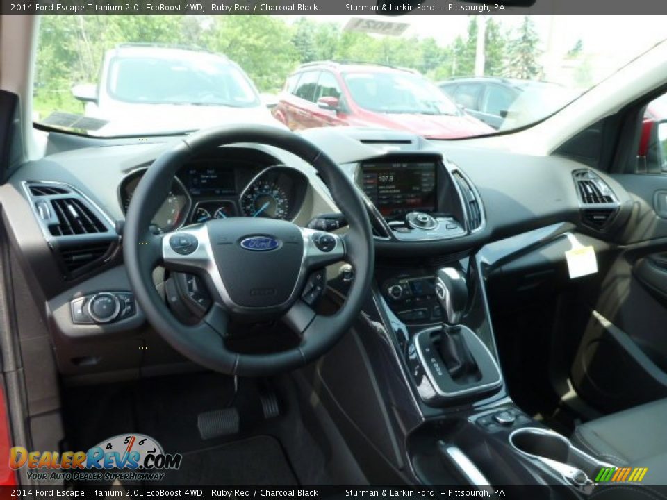 2014 Ford Escape Titanium 2.0L EcoBoost 4WD Ruby Red / Charcoal Black Photo #10