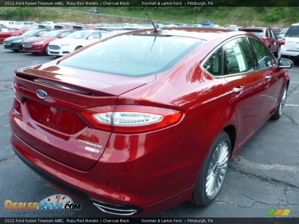 2013 Ford Fusion Titanium AWD Ruby Red Metallic / Charcoal Black Photo #2